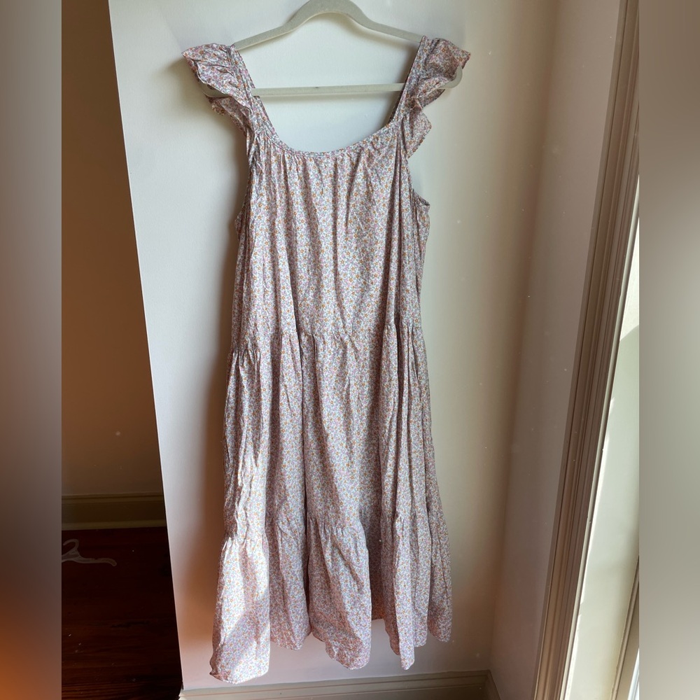 Spring Floral Cap Sleeve Dress